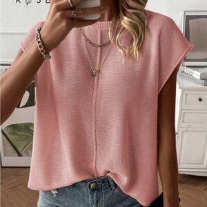 SHEIN Pink Knit Tank Top